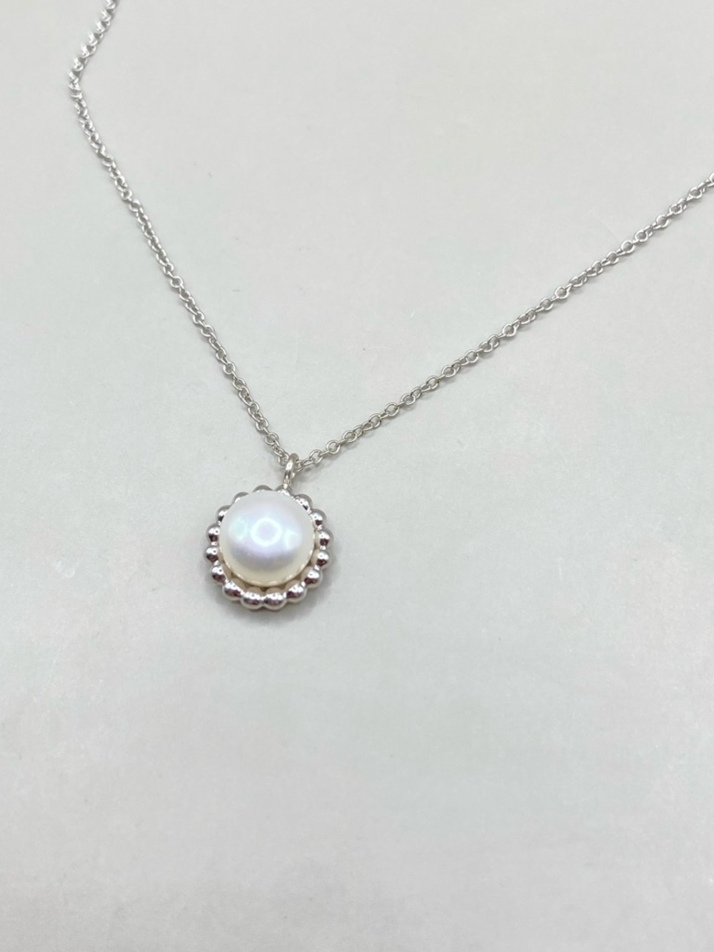 Gabriel and Co Sterling Silver Pearl Halo Necklace